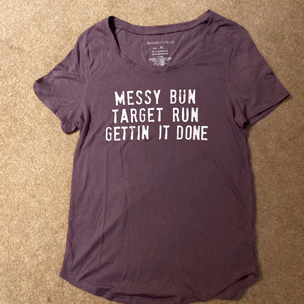 Grayson Threads Messy Bun Target Run Gettin it done tee - XS